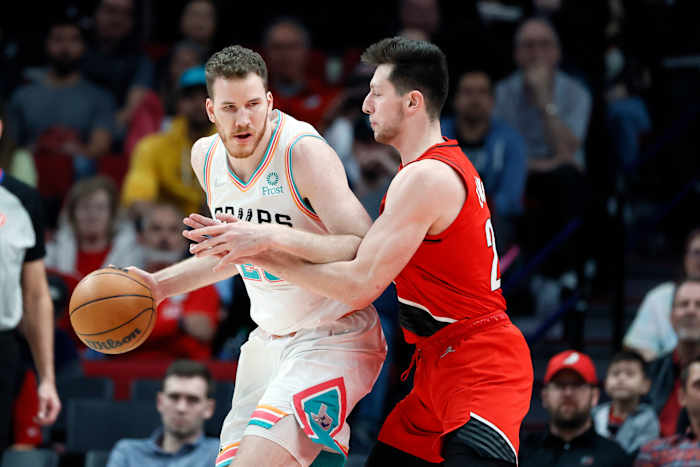 Eubanks (right) scored 17 points in his best game with the Spurs.